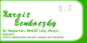 margit benkoczky business card